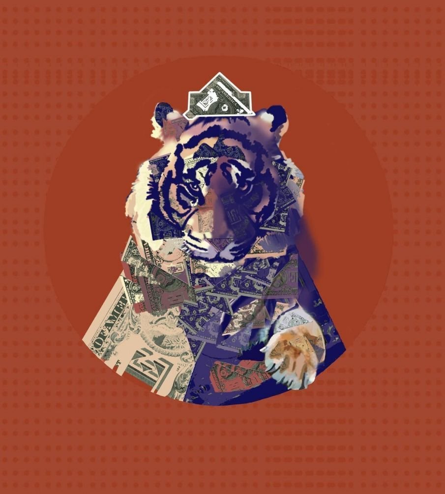 Тигр с деньгами
