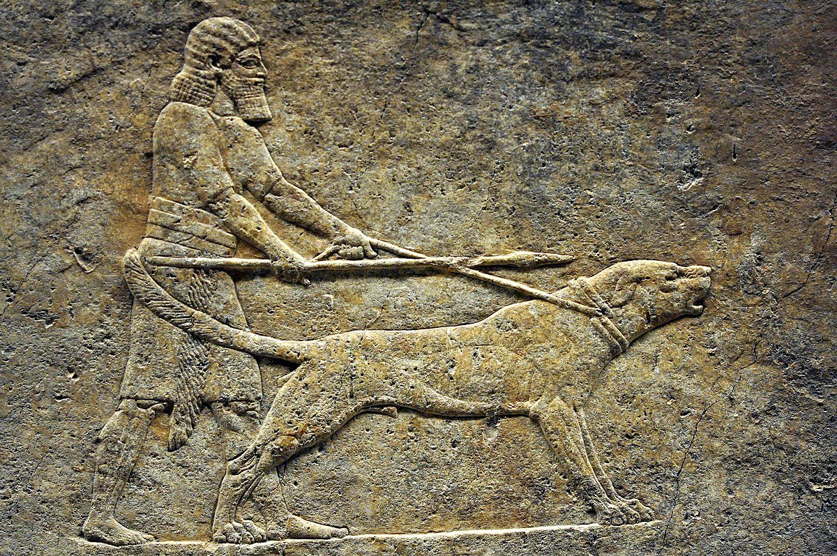 Ассирийский царь Ашшурбанипал древний рельеф