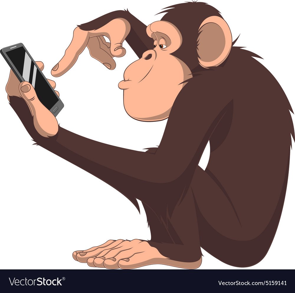 Мартышка с телефоном
