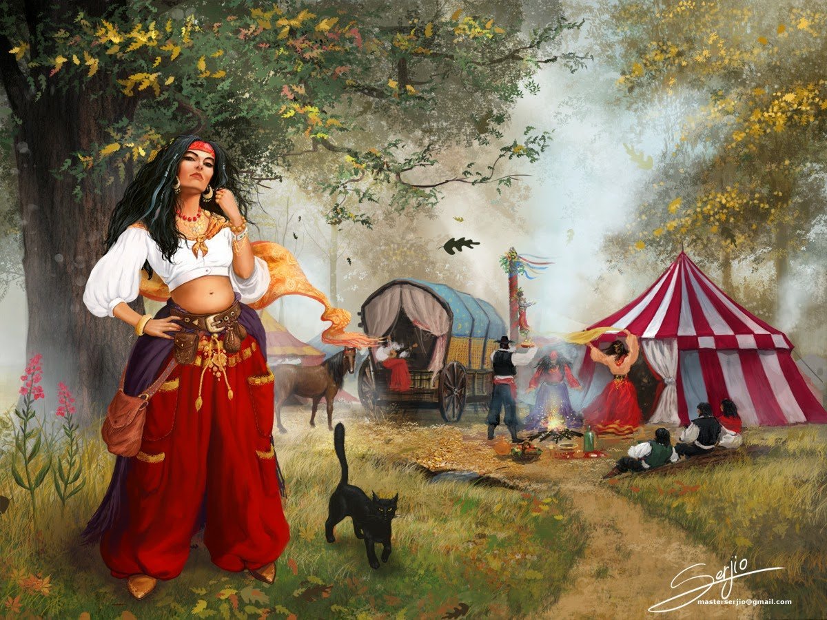 Цыганский табор фон