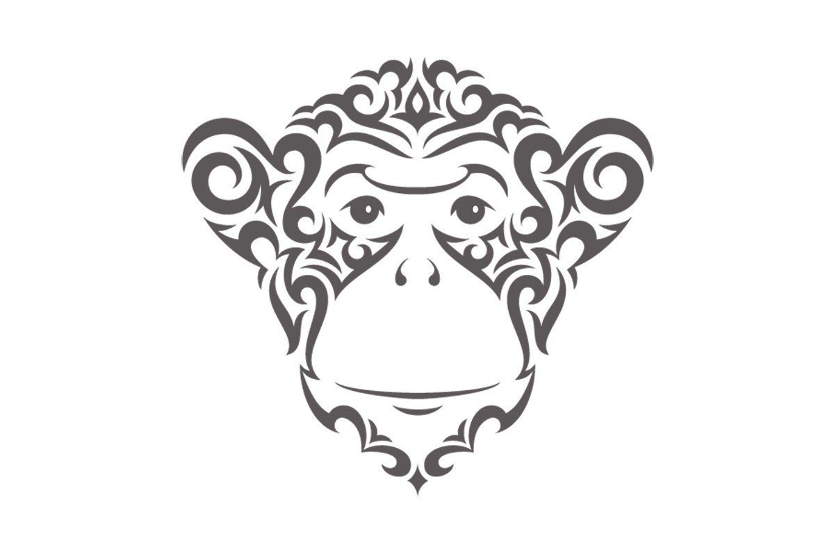 Обезьяна тату эскиз