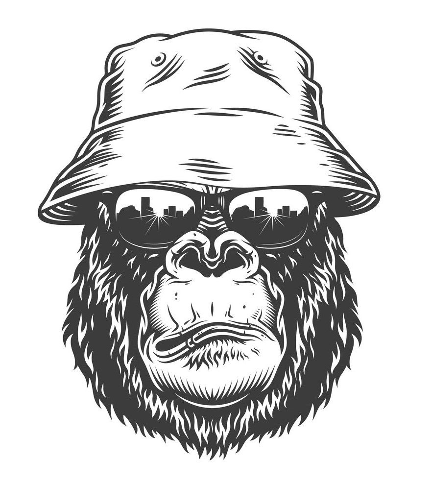 Обезьяна тату эскиз