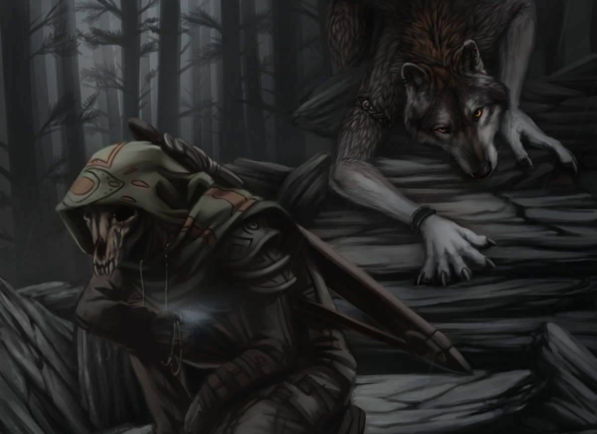 Вервольф волк оборотень скелет