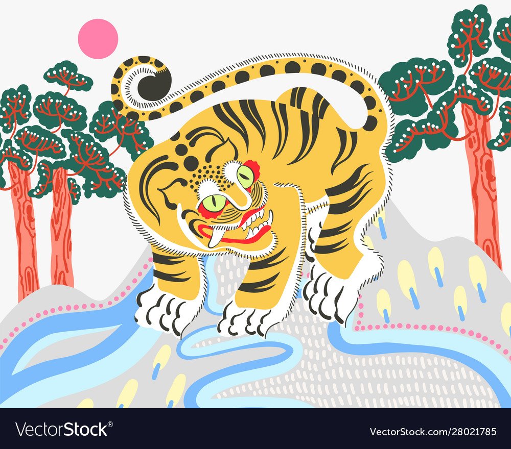 Тигр декоративная Графика