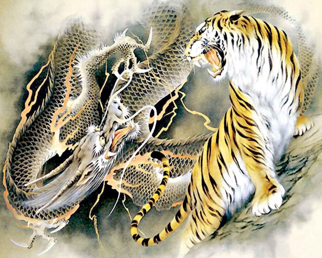 Гохуа китайская живопись тигр
