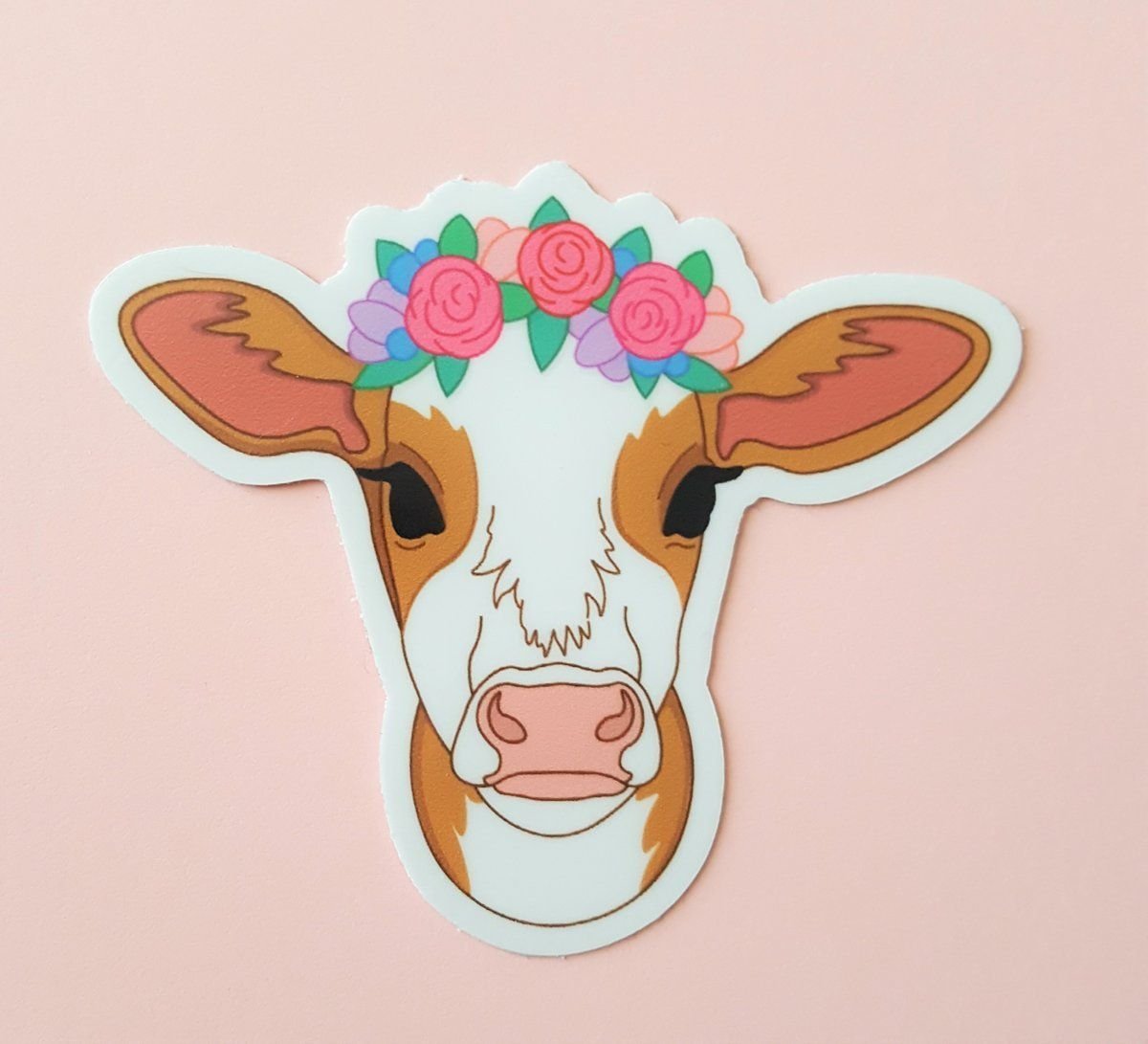 Наклейки с принтом коровы