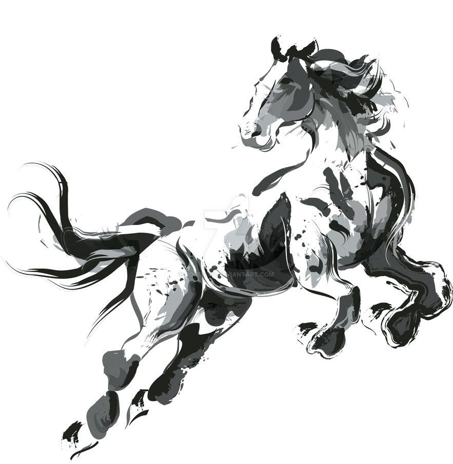 Тату лошадь на дыбах