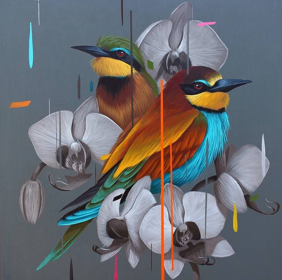 Птицы акрилом Фрэнк Гонсалес