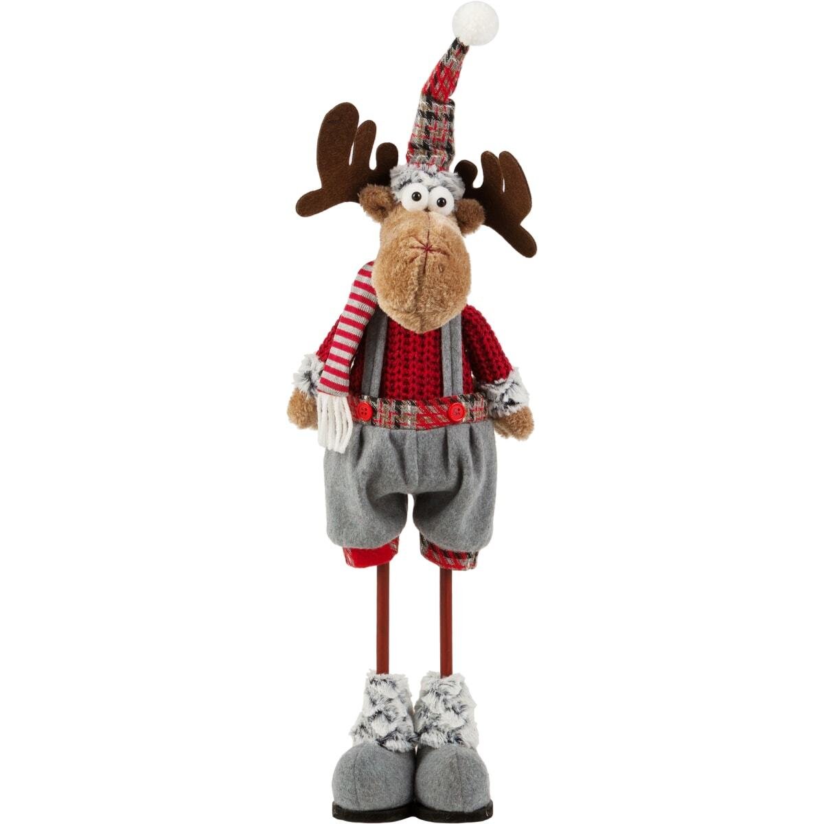 Мягкая игрушка олень в серых штанах, 65 см