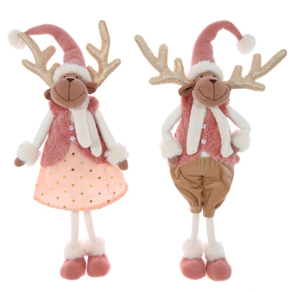 Олени новогодние белые мягкие игрушки