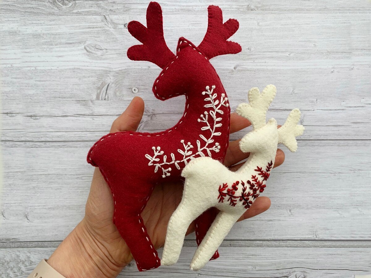 Олень из фетра на новый год