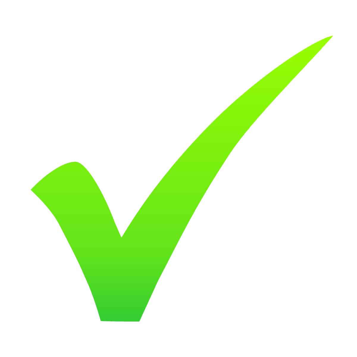 Прозрачная зеленая галочка