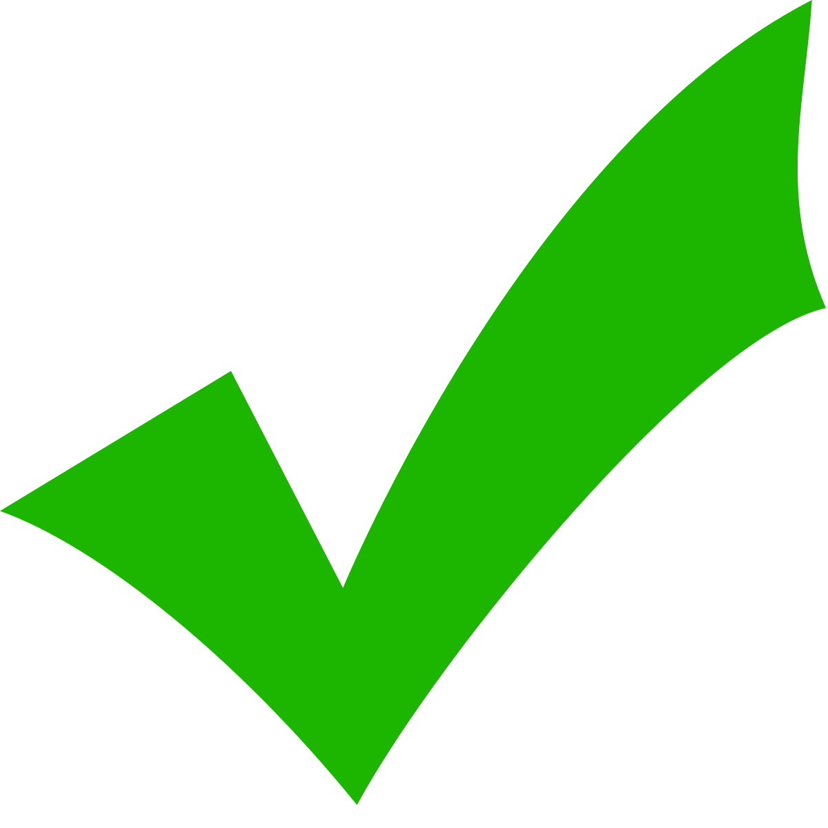 Зеленая галочка для презентации