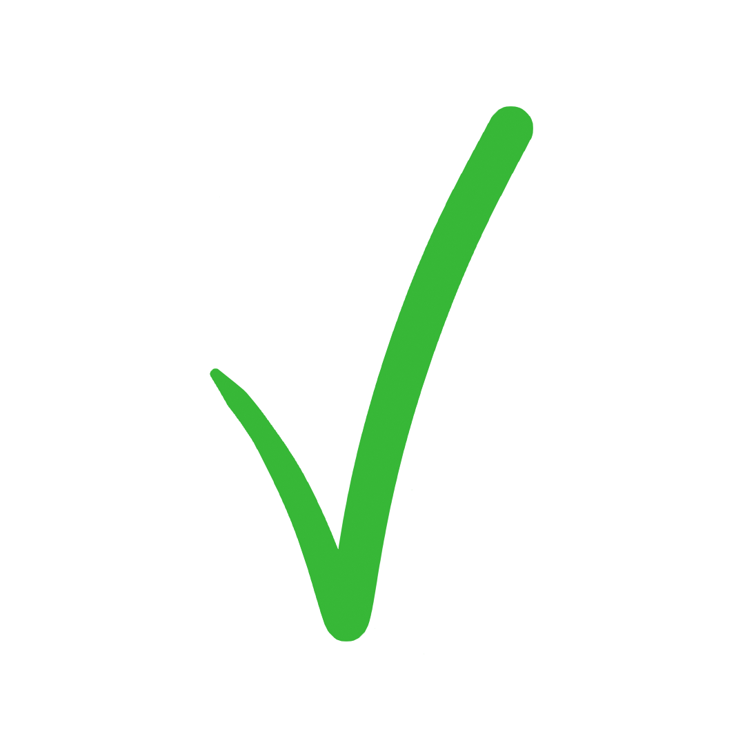 Зеленая галочка на прозрачном фоне