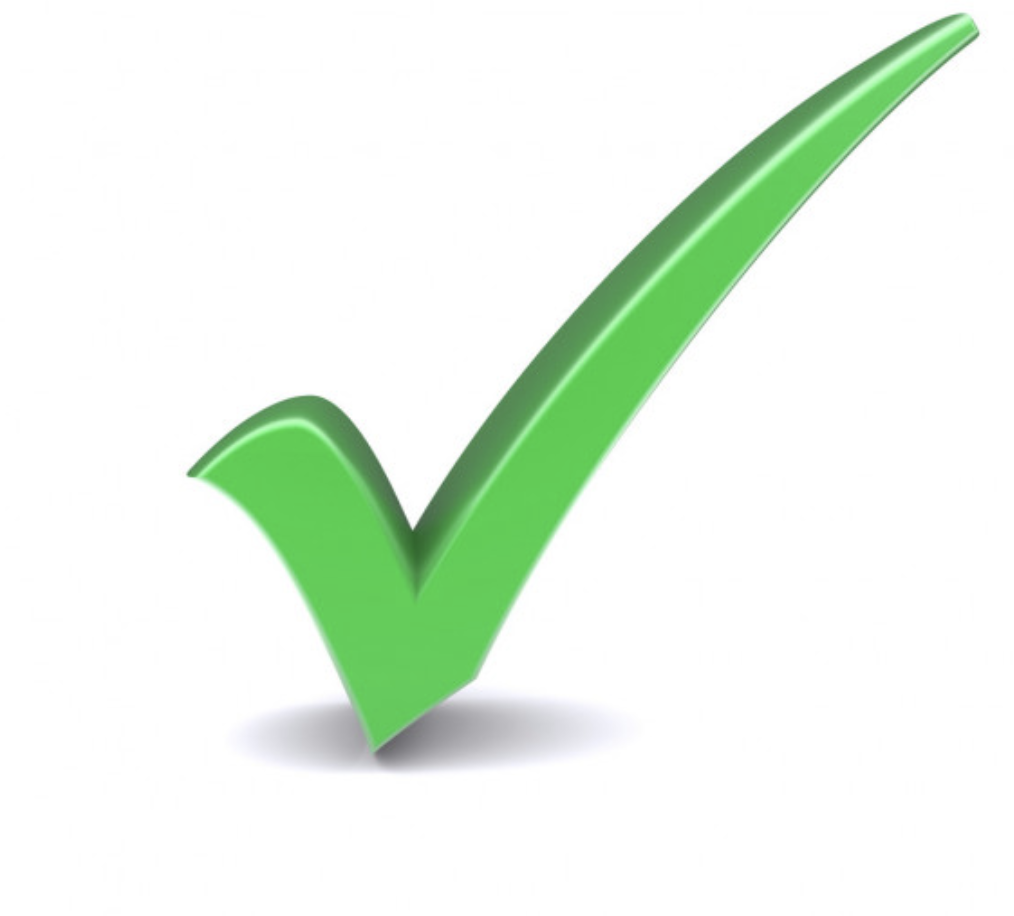 Прозрачная зеленая галочка