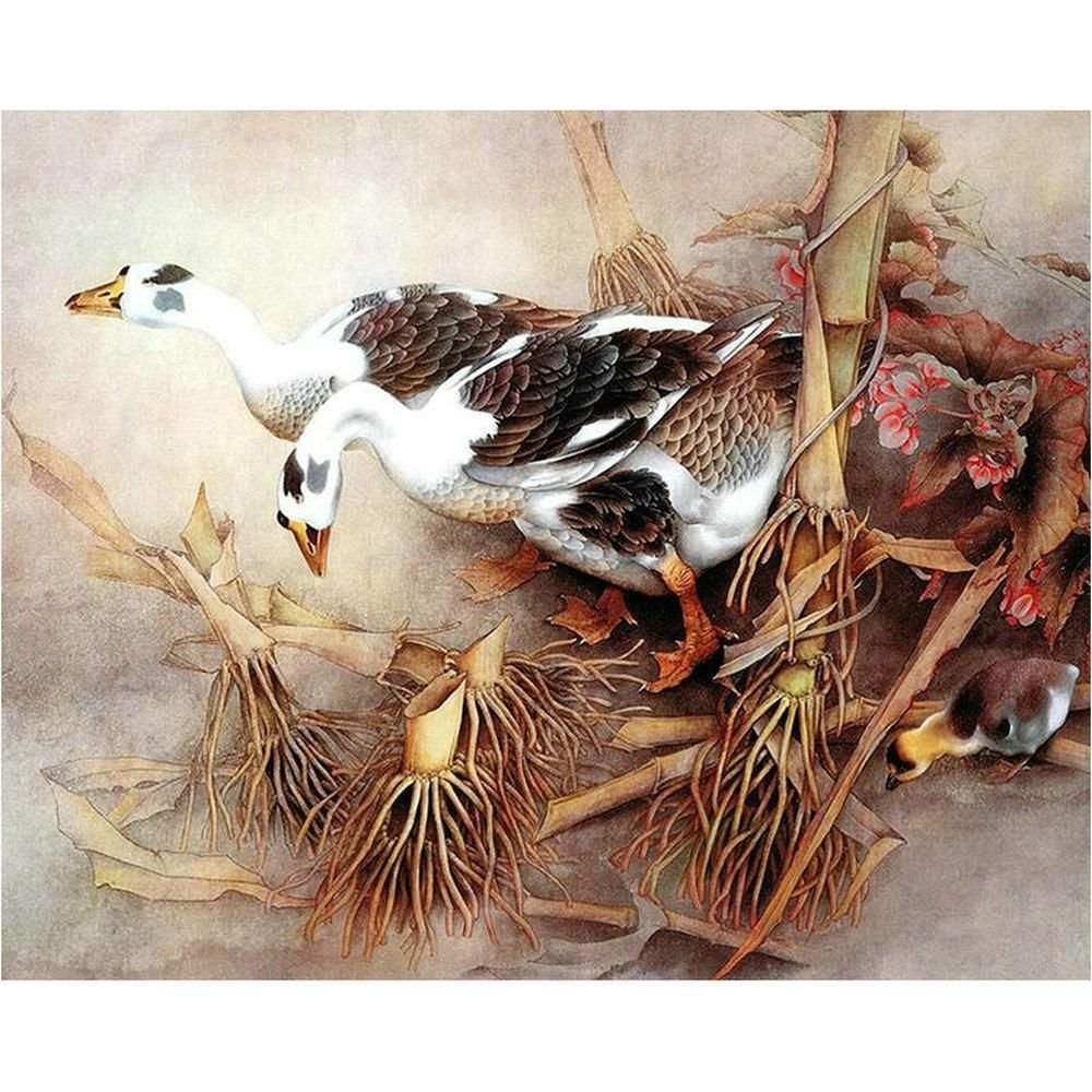 Живопись цветы и птицы