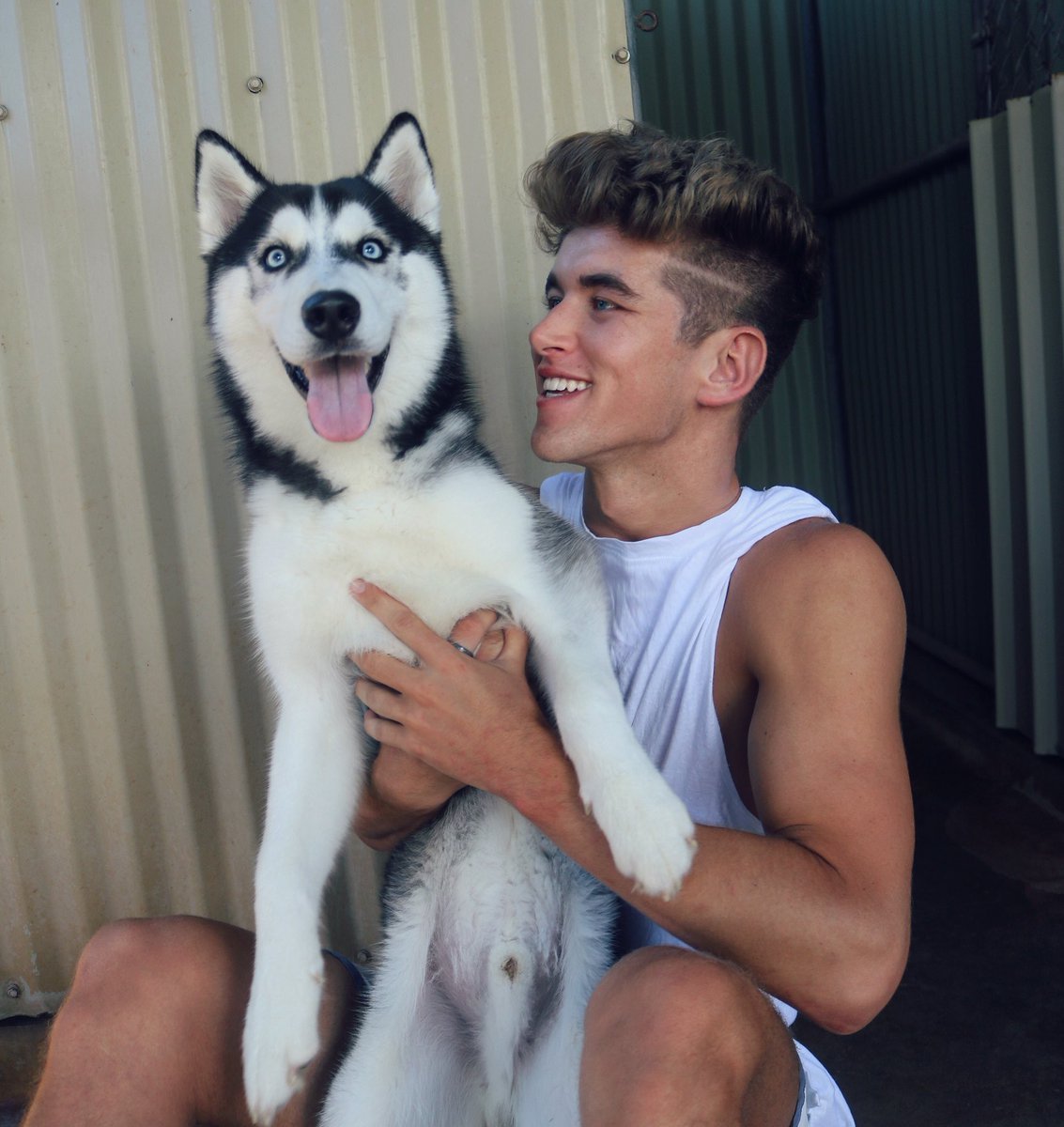 Лиам Райс с хаски