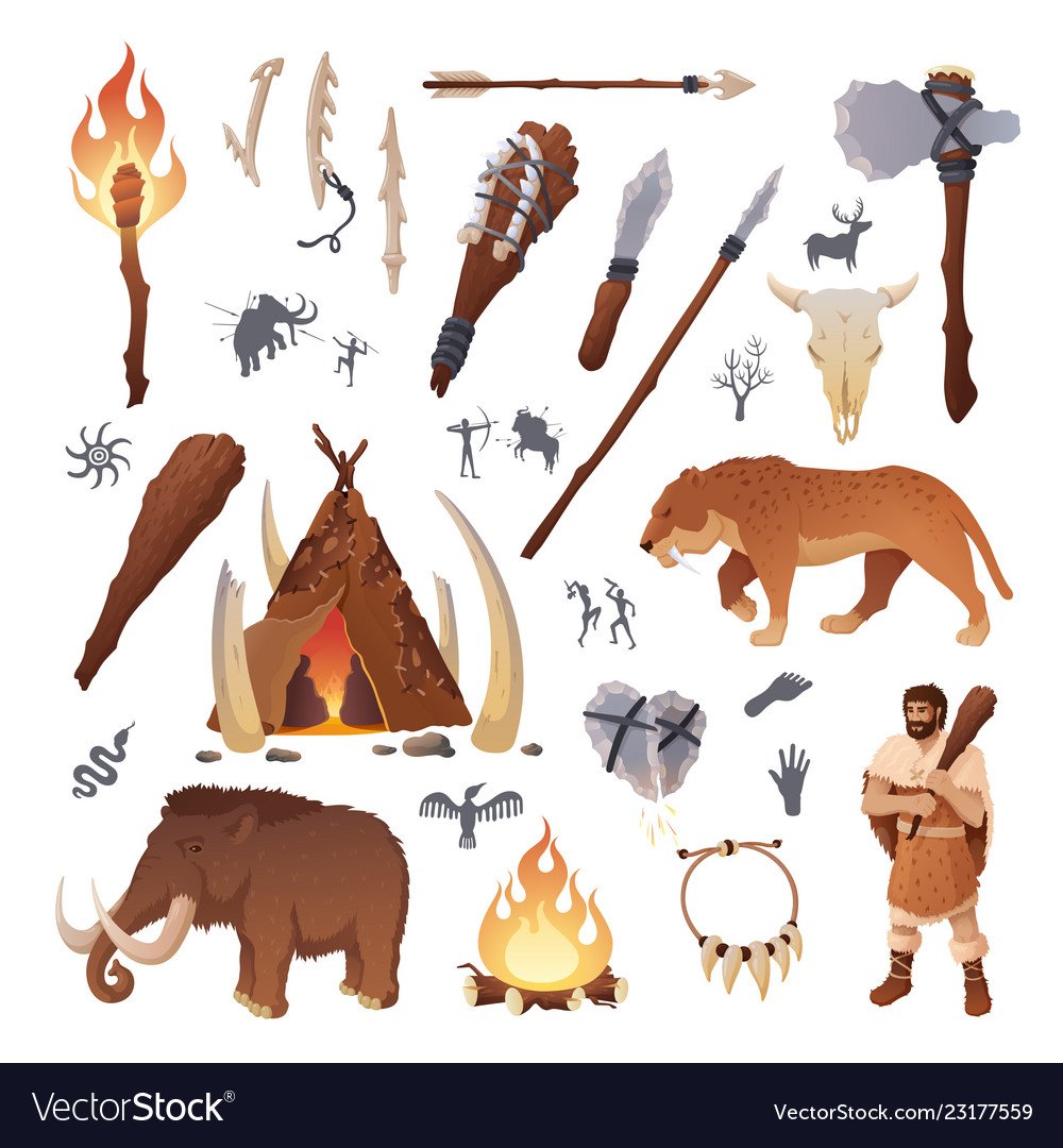 Иллюстрации в стиле каменного века