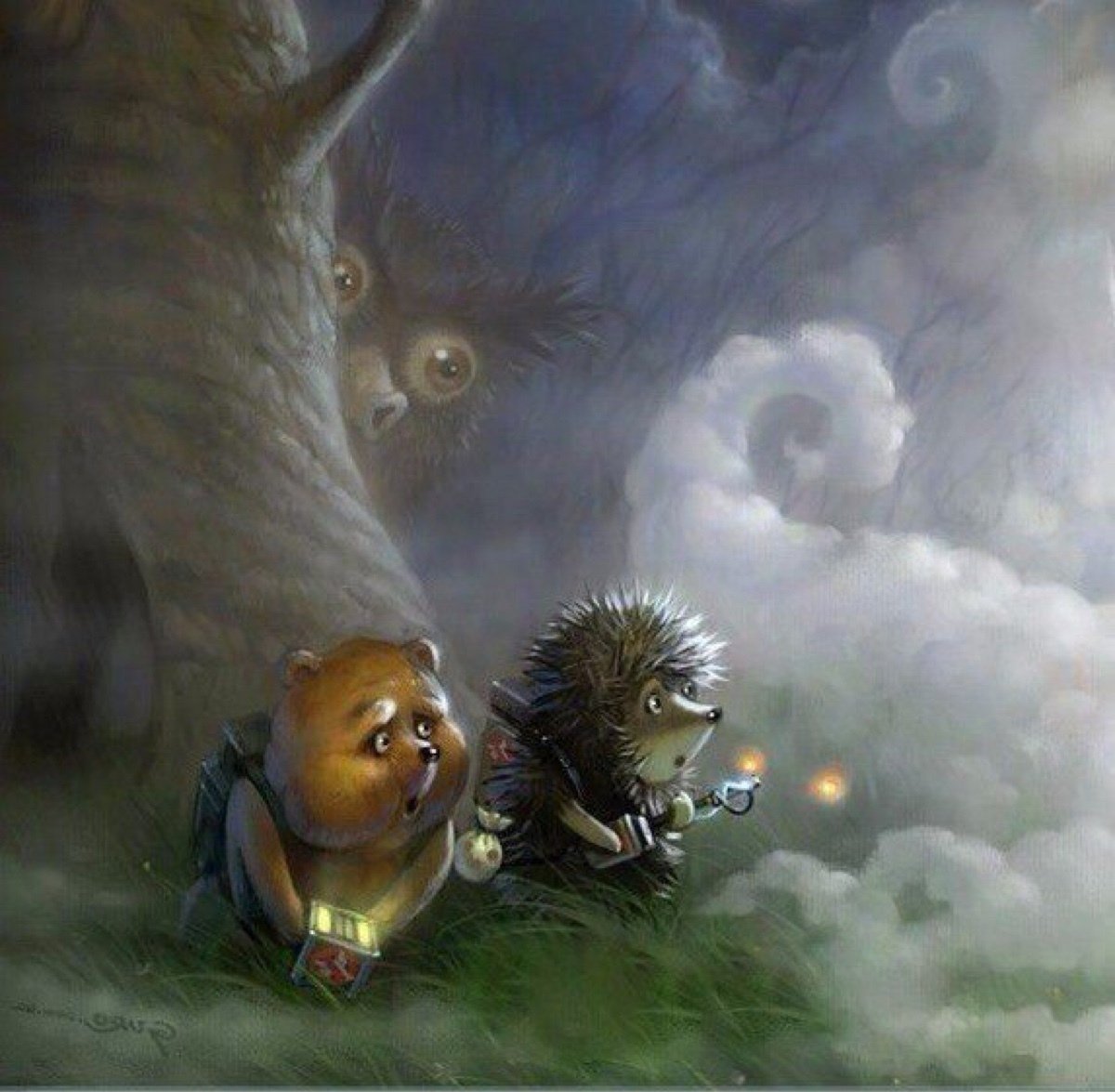 Ежик в тумане иллюстрации