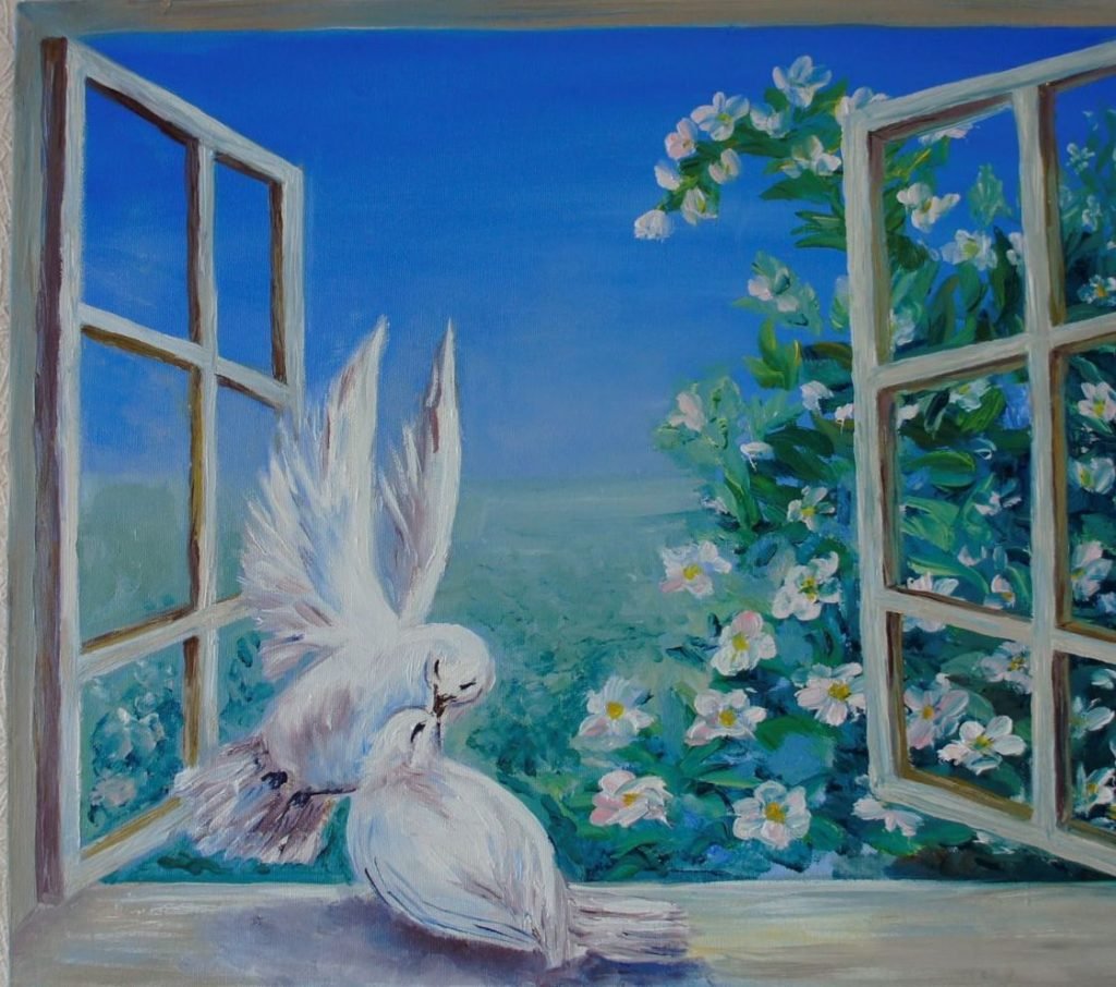 Картина два голубя