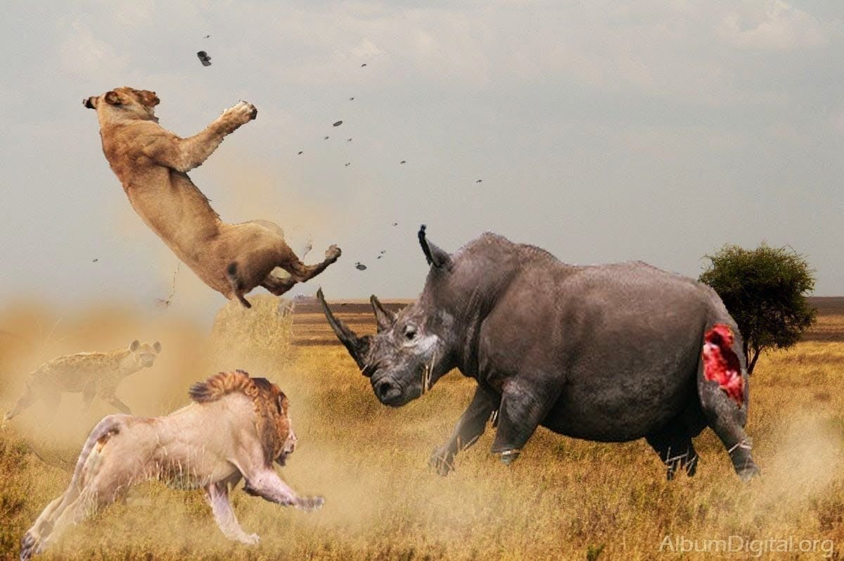 Бегемот против Льва слона крокодила