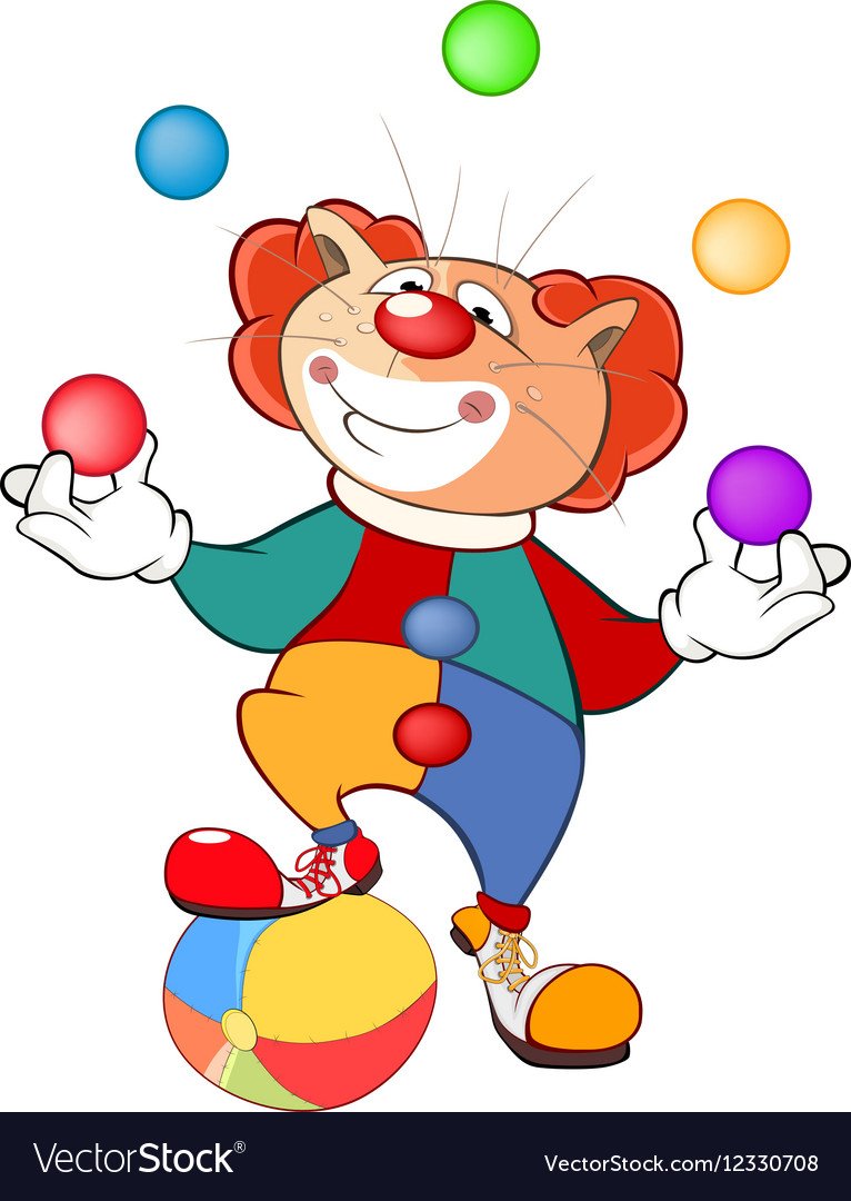 Кот клоун мультяшный