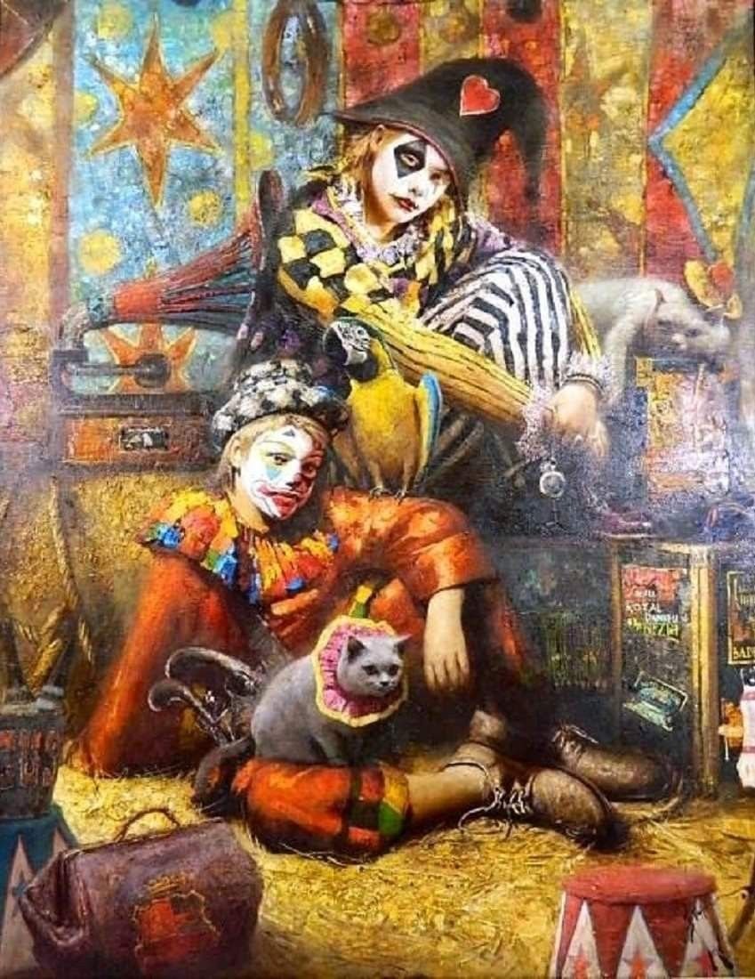 Шут клоун Арлекин Коломбина