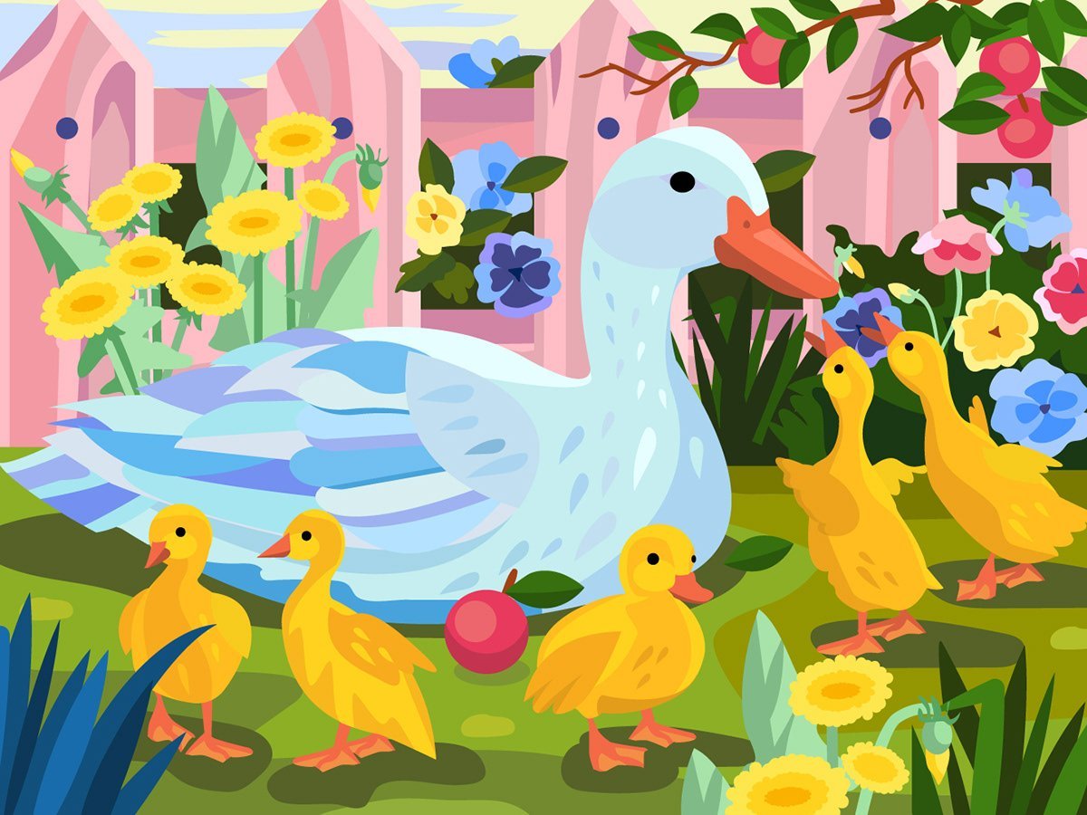 Рисунок семейства уточек