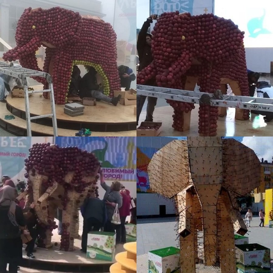 Арт объект слон в яблоках Ставрополь