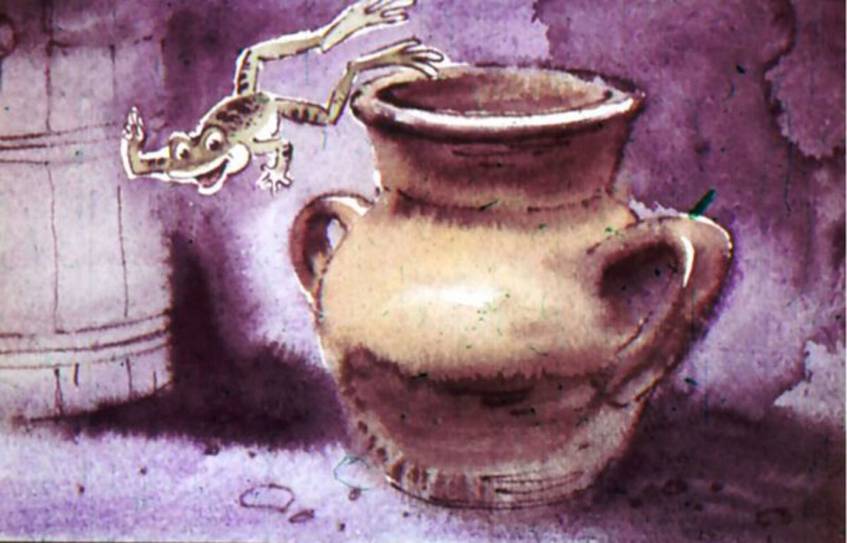 Сказка про двух лягушек в кувшине