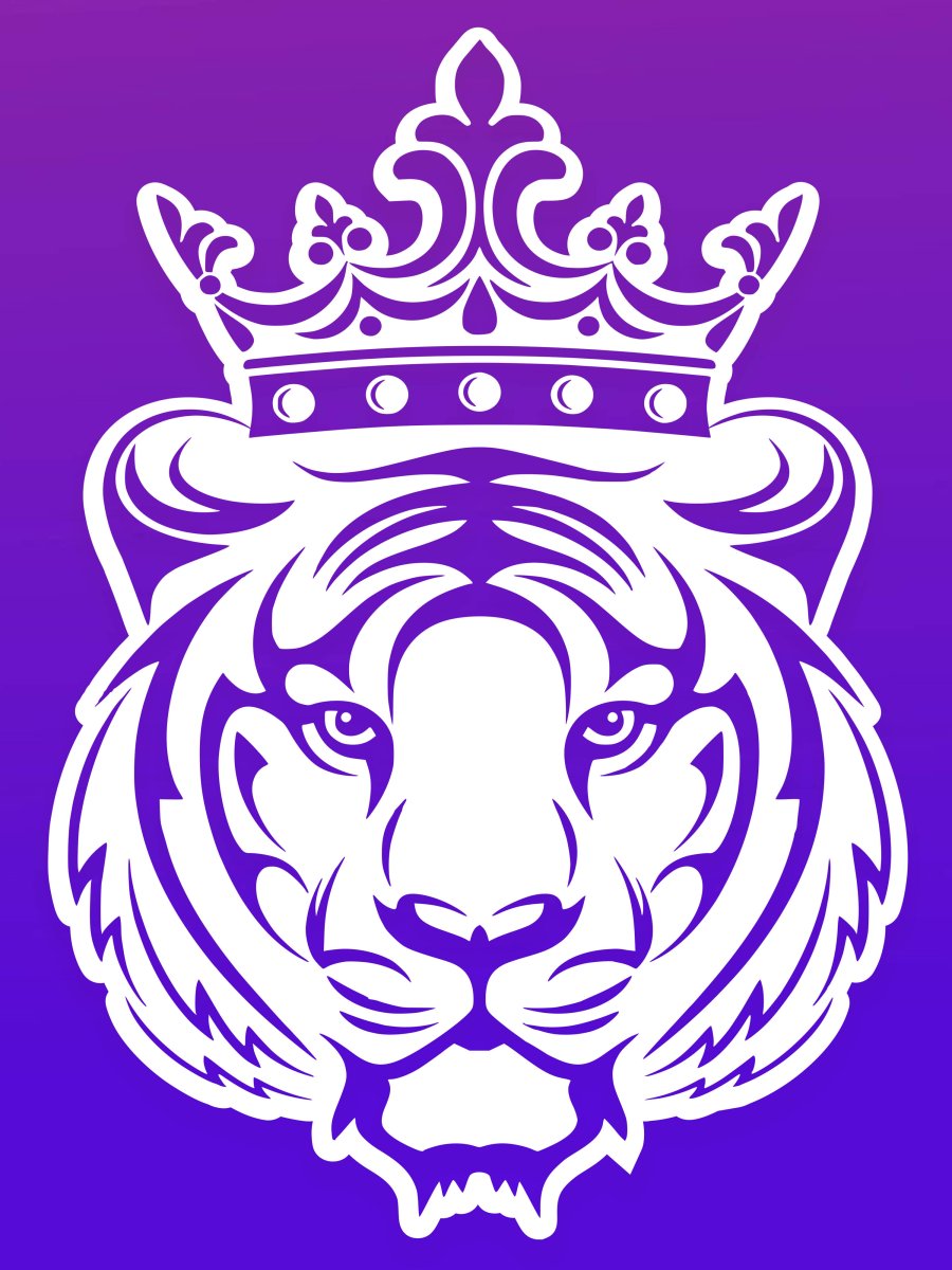 Наклейка тигр с короной