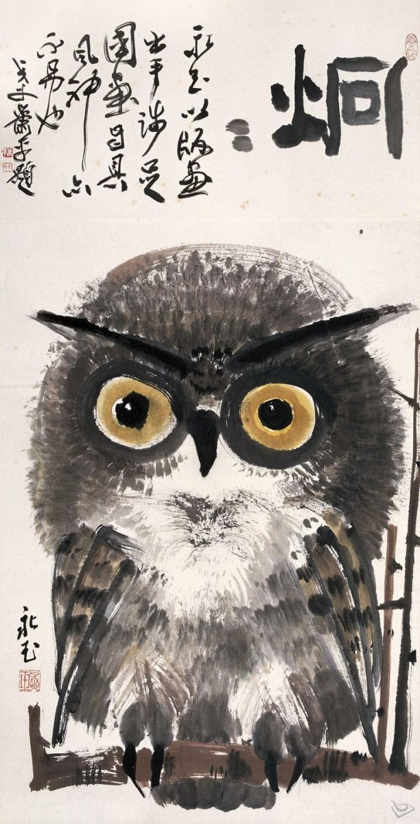 Сова в японской живописи