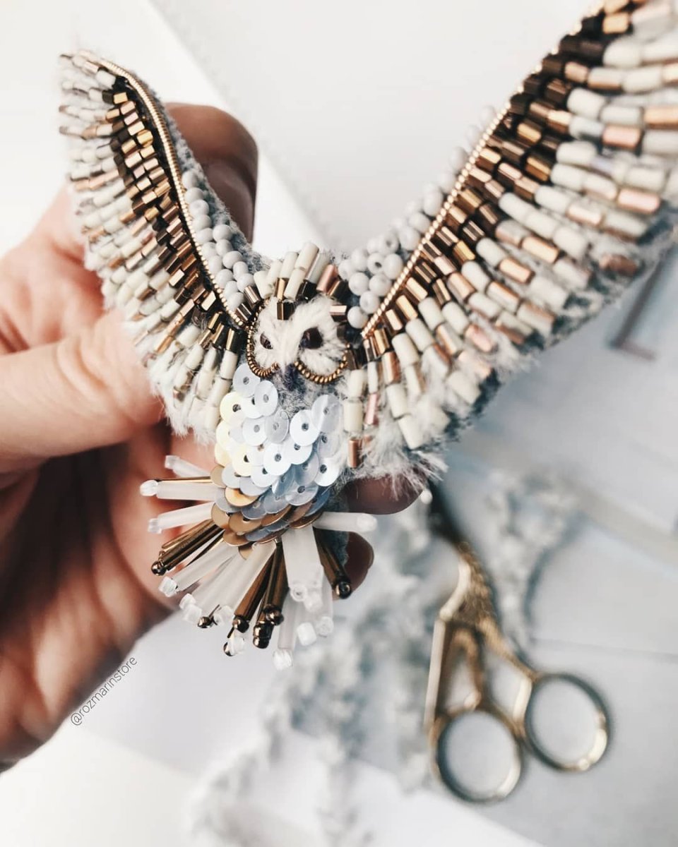 Брошь Сова Санлайт