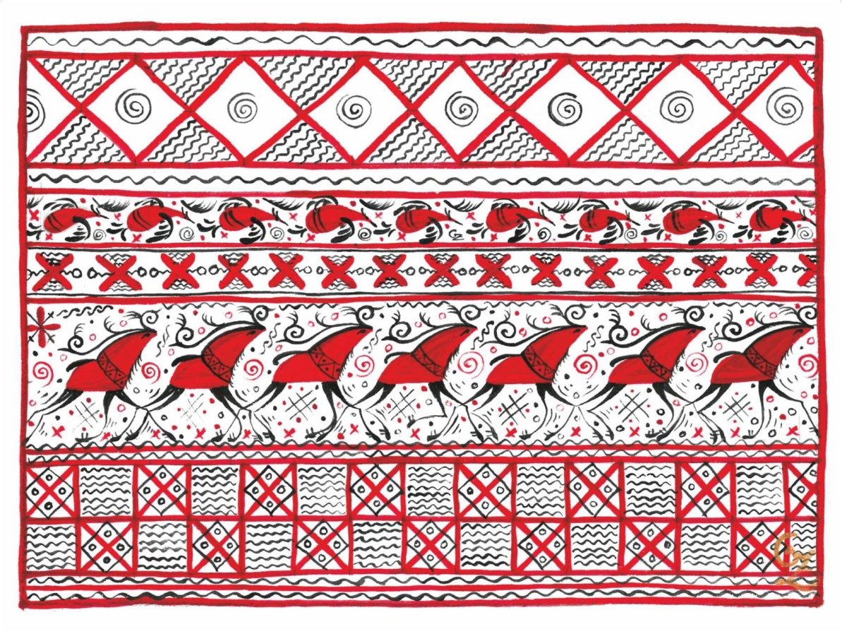 Мезенская роспись элементы орнамента