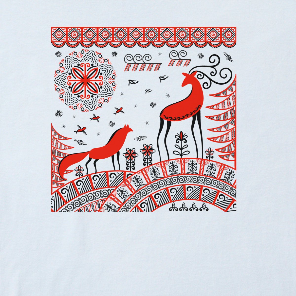 Мезенская роспись вектор