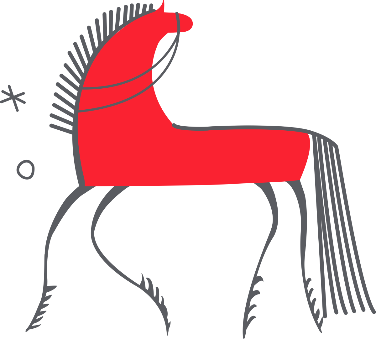 Мезенская роспись конь