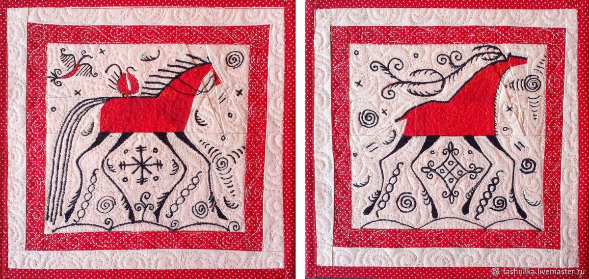 Мезенская роспись лошадки