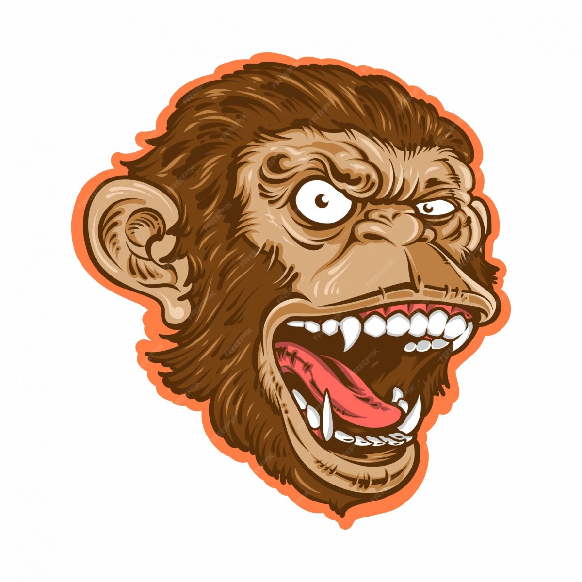 Голова обезьяны вектор