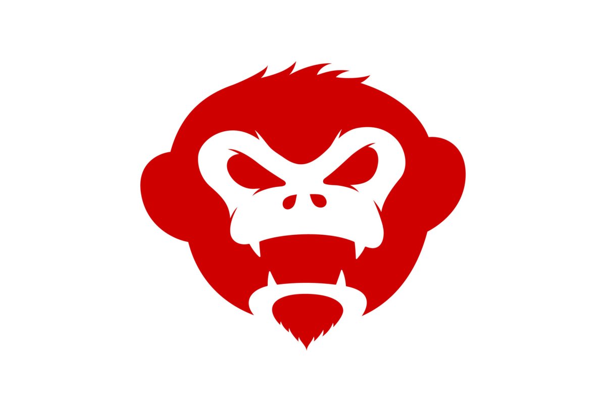 Красная обезьяна в машине логотип