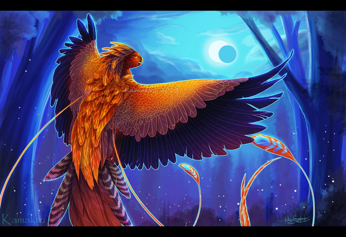 Птица Феникс арт