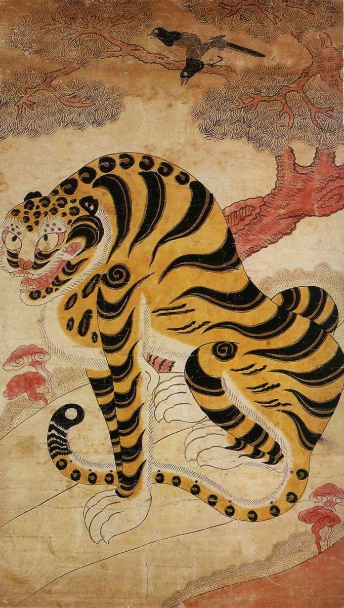 Японская гравюра тигр
