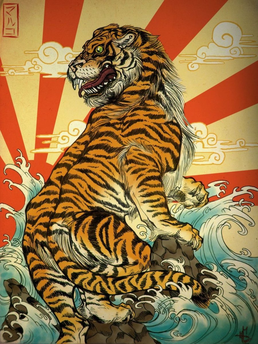 Тигр в японском стиле