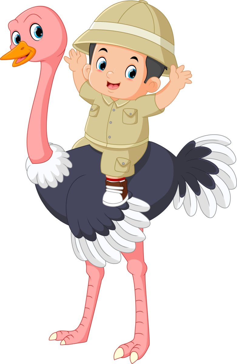 Страус мультяшный