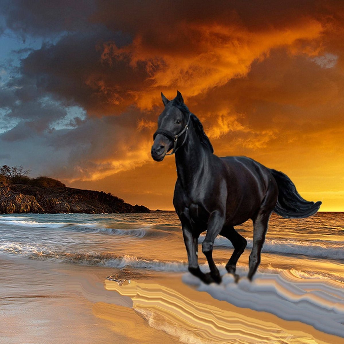 Пегий Мустанг лошадь