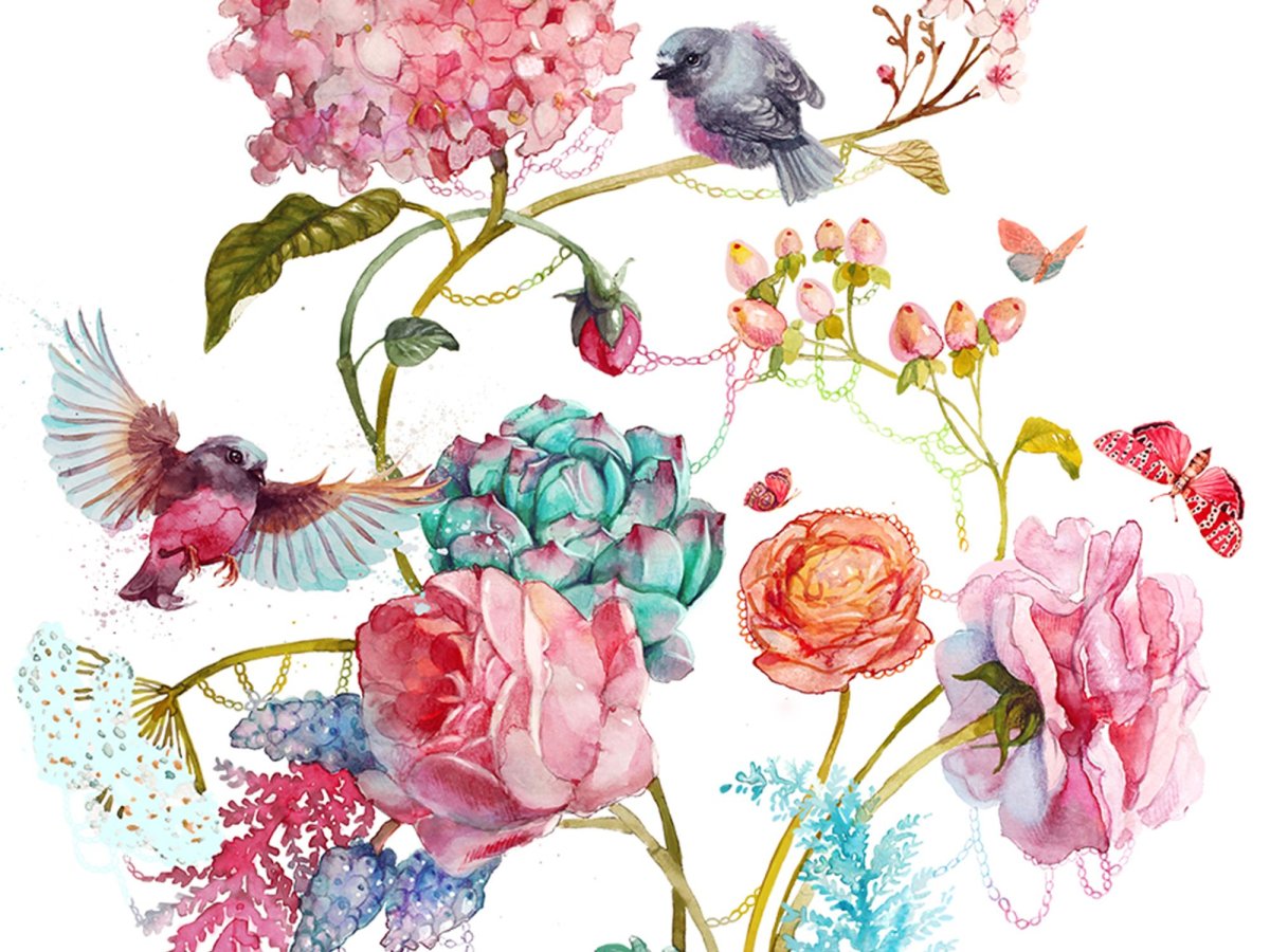 Акварельные цветы