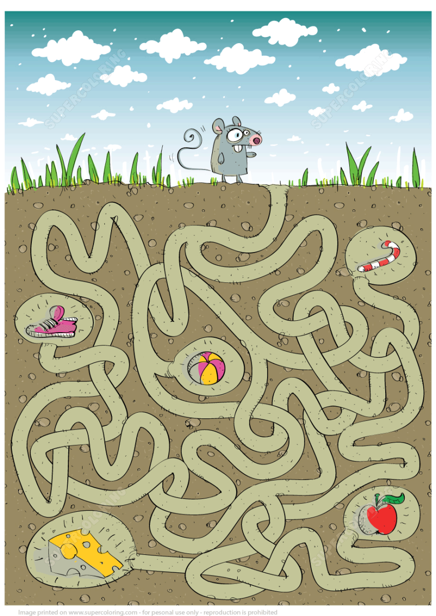 Лабиринт с мышкой для детей