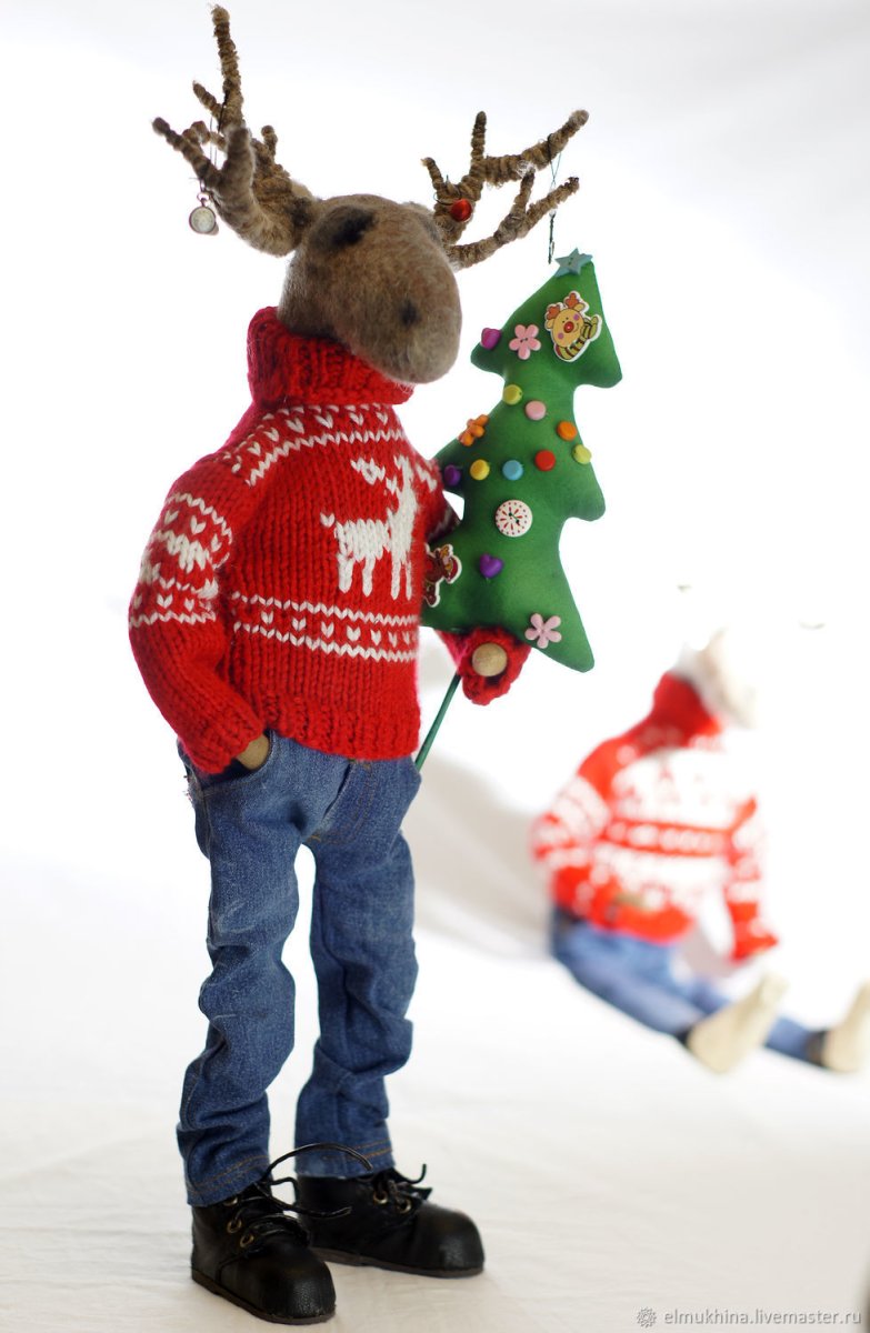 Лось кукла новогодний