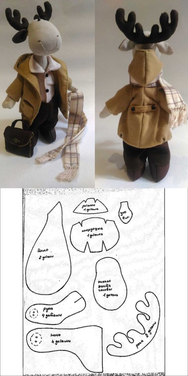 Выкройка лося новогоднего