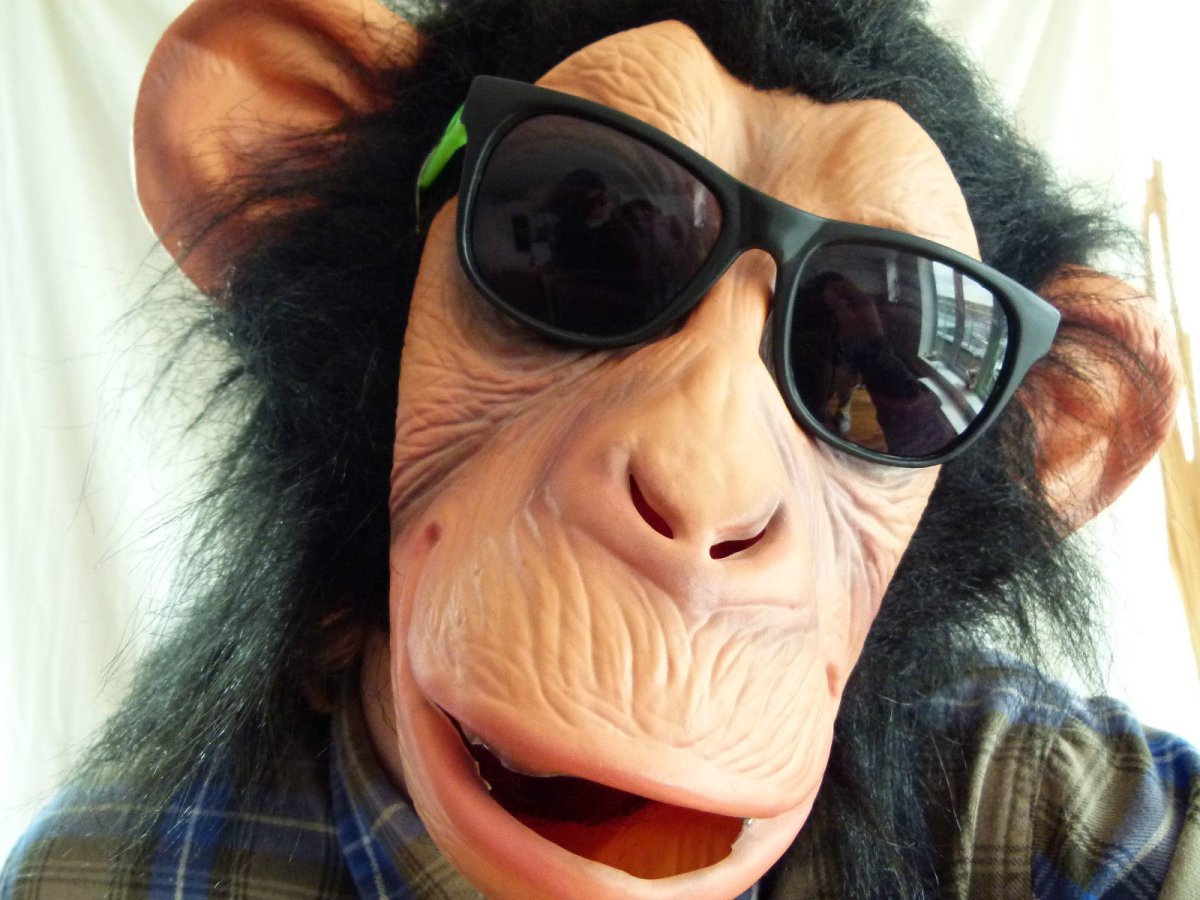 Обезьянка в маске тканевой