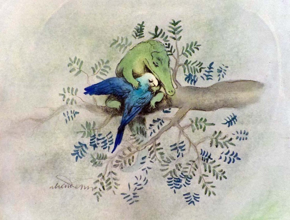 Рисунок птицы крок из путешествия Алисы